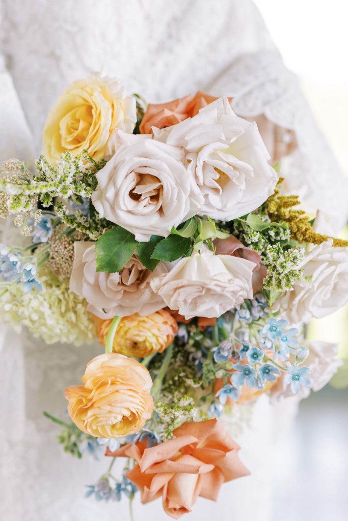 Bright colored wedding bouquet