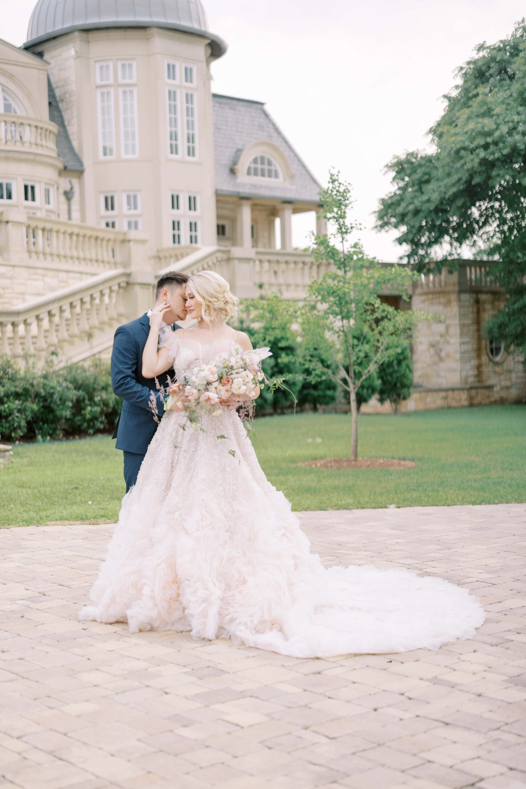 bride and groom looking at each other at the Olana