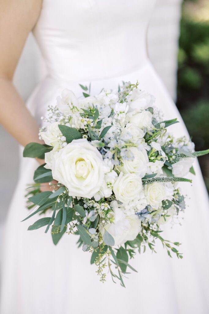 white and green bouquet The Nest at Ruth Farms