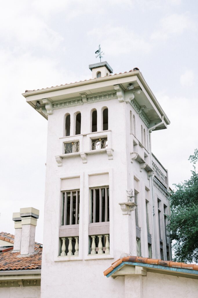 tower shot at this Intimate Wedding at Villa Antonia near Austin