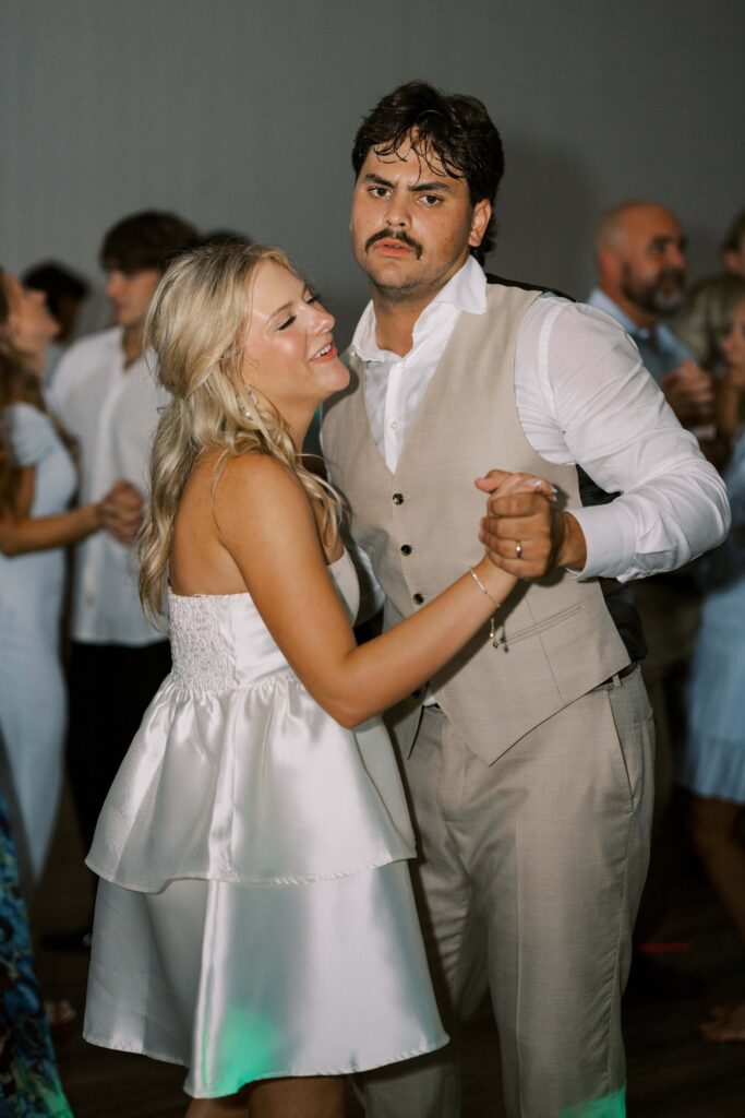 bride and groom dancing at their Wedding at Chandelier Farms