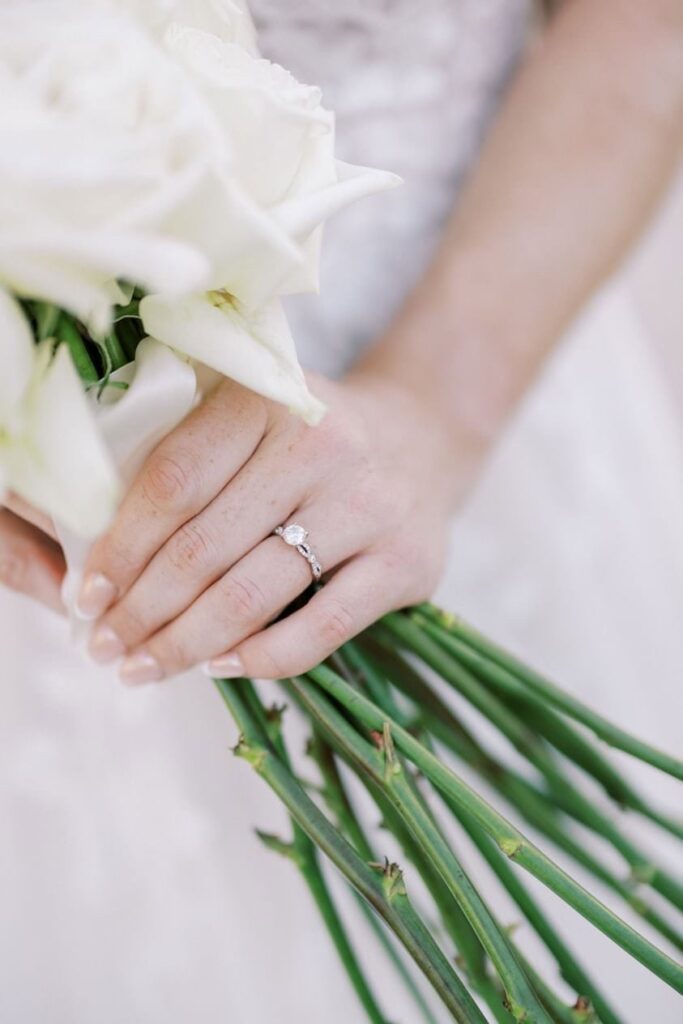 Nicole's engagement ring at her D'Vine Grace Vineyard bridal session