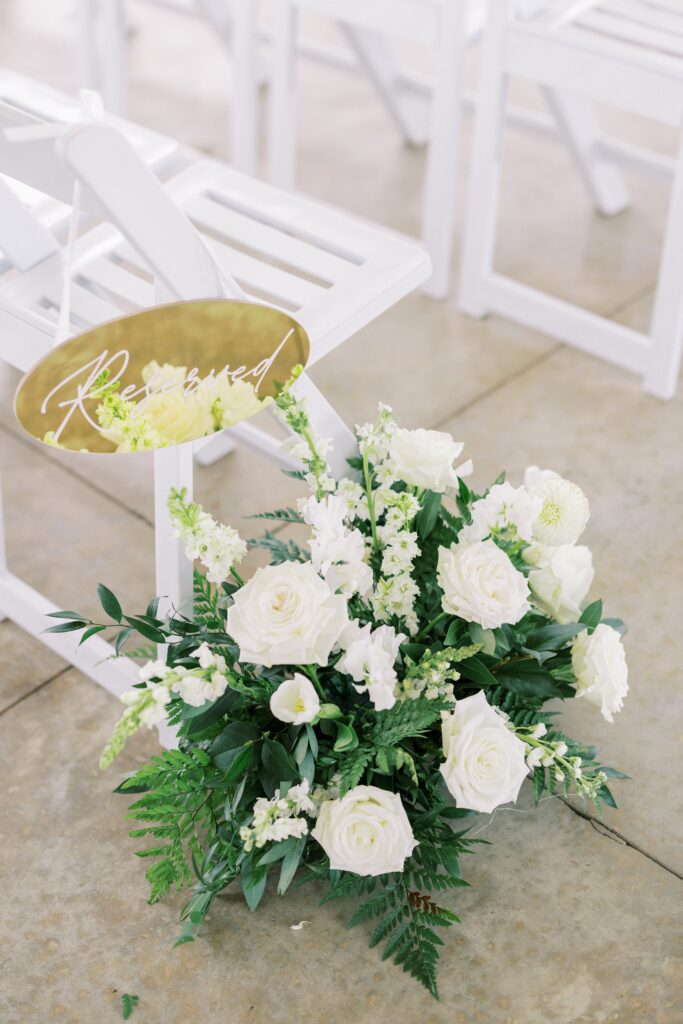 all white bouquet at this Lakeview Hills Wedding