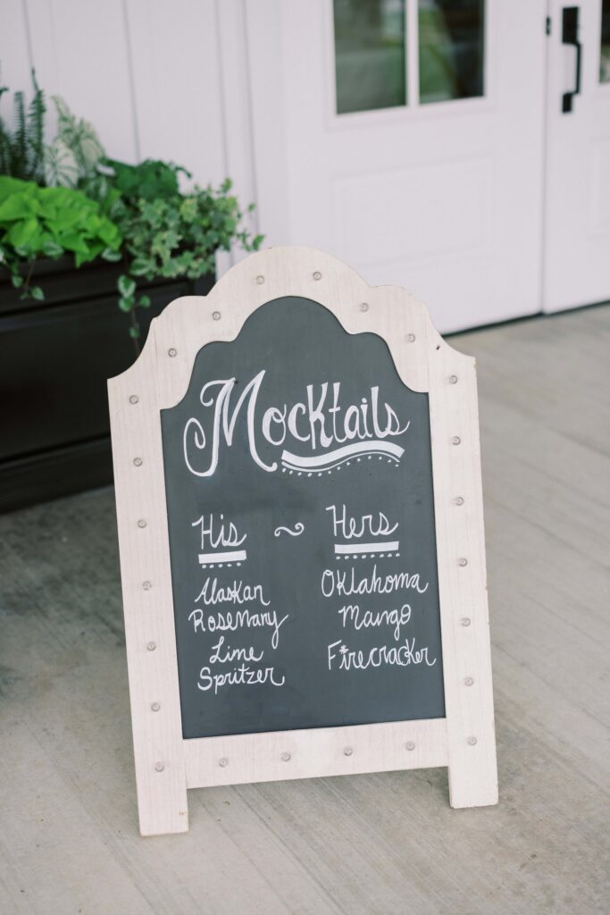 cocktail board at this Lakeview Hills Wedding