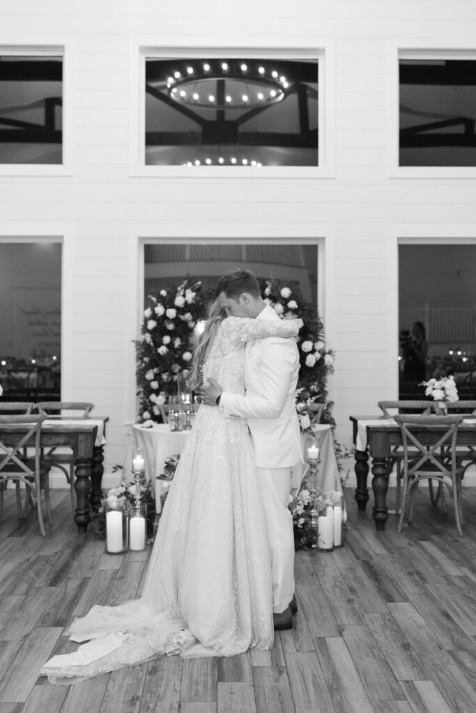 bride and groom dancing at their Lakeview Hills Wedding